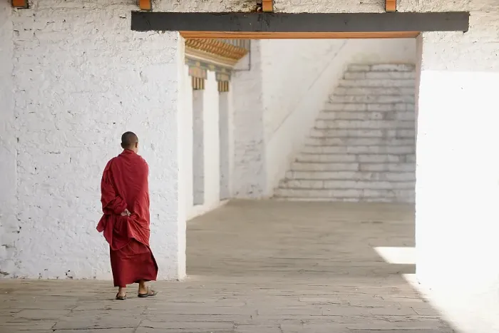 Framed Print : Monk at Punakha Dzong, Punakha Framed Print : Monk at Punakha Dzong, Punakha