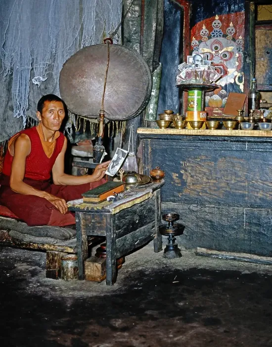 Framed Print : Monk in Tikze Monastery, Ladakh, India, Asia