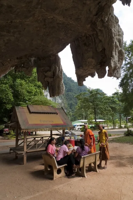 Framed Print : Monks at the entrance to Khlong Phanom National Park Framed Print : Monks at the entrance to Khlong Phanom National Park