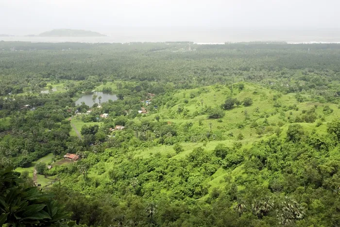 Framed Print : Monsoon and landscape at Karla fort