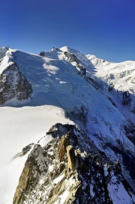 Framed Print : Mont Blanc du Tacul covered with snow from the left