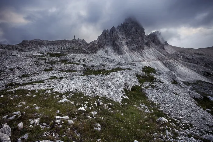 Framed Print : Monte Paterno at cloudy evening, Italian Dolomites
