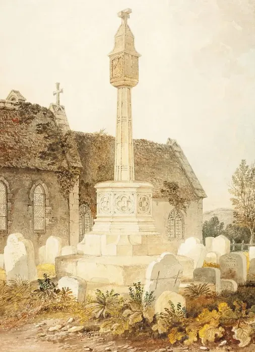 Framed Print : Monument in a Church Cemetery, Northamptonshire