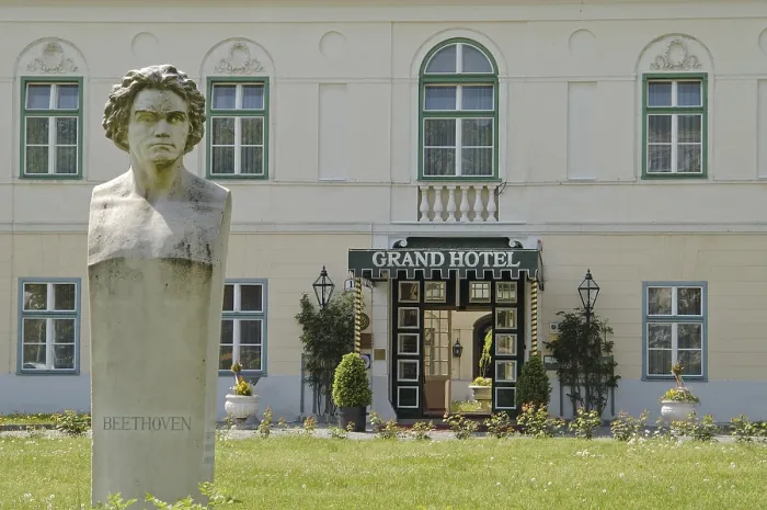 Framed Print : The monument for the composer Beethoven behind the Grand hotel Sauerhof Framed Print : The monument for the composer Beethoven behind the Grand hotel Sauerhof
