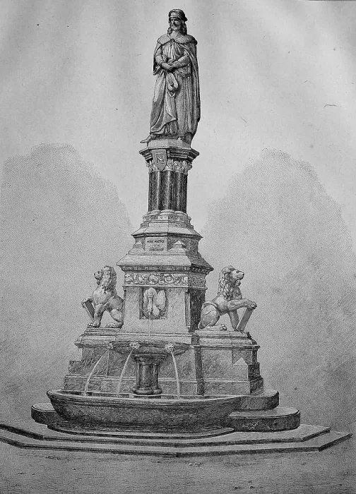 Framed Print : The monument of Walther von der Vogelweide in 1870