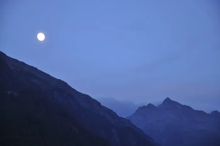 Framed Print : Moon, mountains, Otztal, mountains Framed Print : Moon, mountains, Otztal, mountains