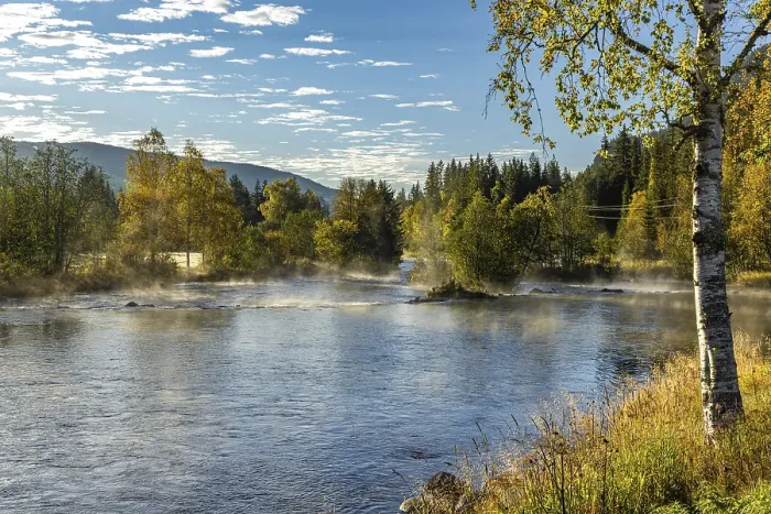 Framed Print : Morning atmosphere at Fossen Innlandet, Norway