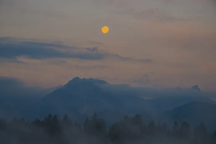 Framed Print : Morning atmosphere at full moon