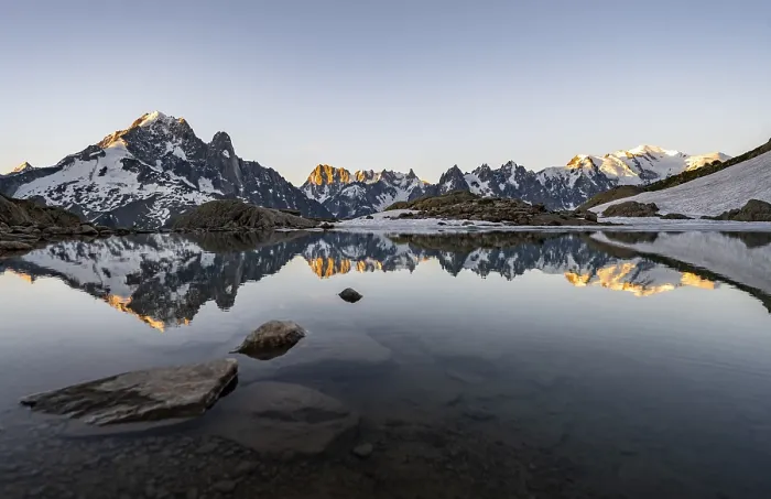 Framed Print : Morning atmosphere at a mountain lake