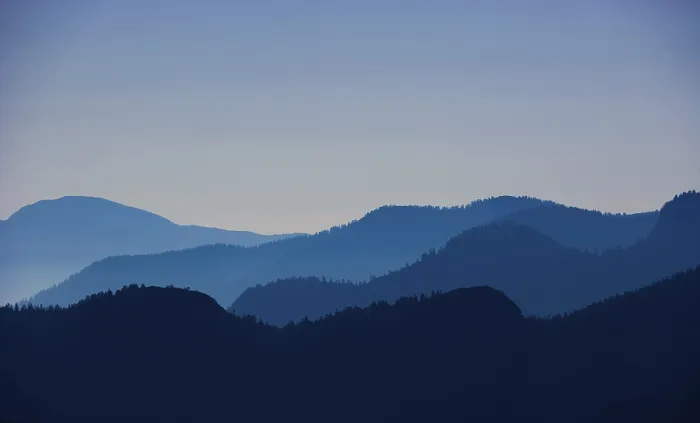Framed Print : Morning atmosphere, mountain silhouette on the Postalm