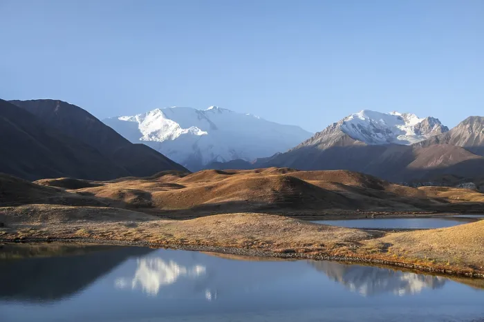 Framed Print : Morning atmosphere, mountains reflected in a small mountain lake