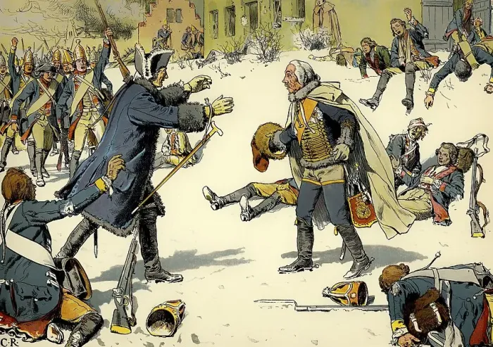 Framed Print : The morning after the Battle of Torgau on 3 November 1760