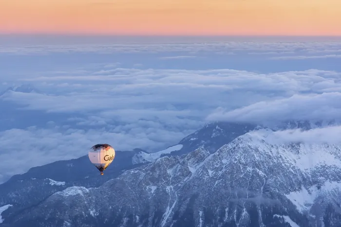 Framed Print : Morning light, sunrise during a balloon ride
