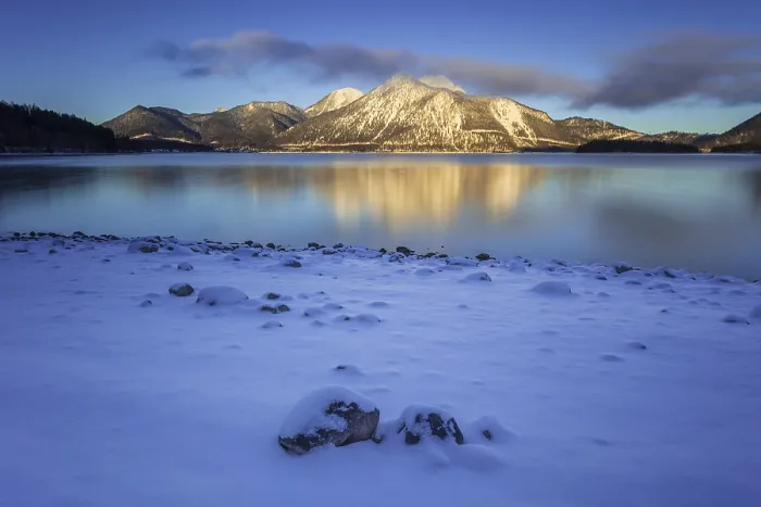 Framed Print : Morning light, sunrise, mountain lake