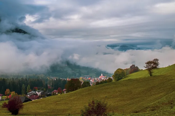 Framed Print : Morning mist over Seiser Alm in the Dolomites Framed Print : Morning mist over Seiser Alm in the Dolomites