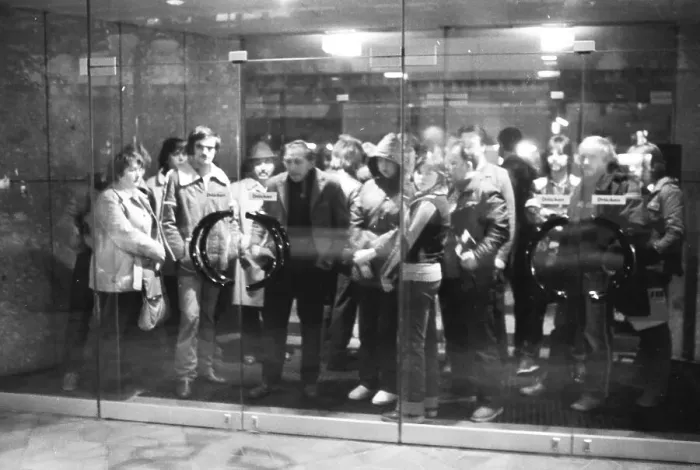 Framed Print : Morning rush of the unemployed at the Hagen Labour Office 1982
