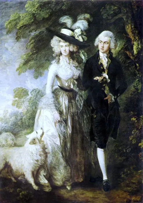 Framed Print : Morning Walk, a painting by Thomas Gainsborough
