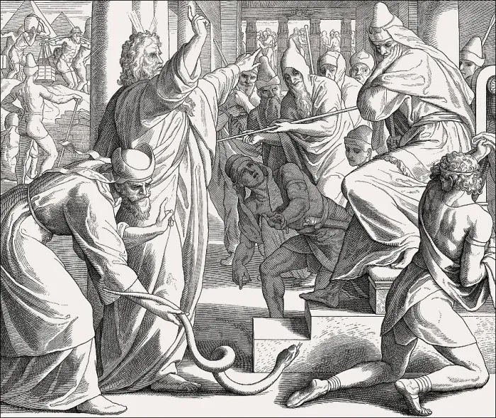 Framed Print : Moses and Aaron Appear before Pharaoh