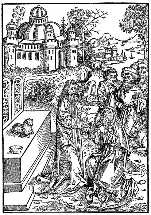 Framed Print : Moses anoints Aaron bishop and Aaron's sons priests