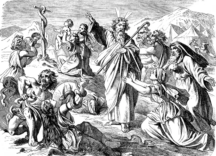 Framed Print : Moses made a bronze serpent and lifted it up as a sign
