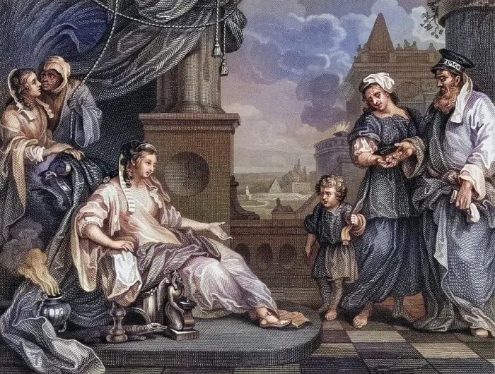 Framed Print : Moses before Pharaoh's Daughter From the original by Hogarth from The Works of Hogarth published London 1833