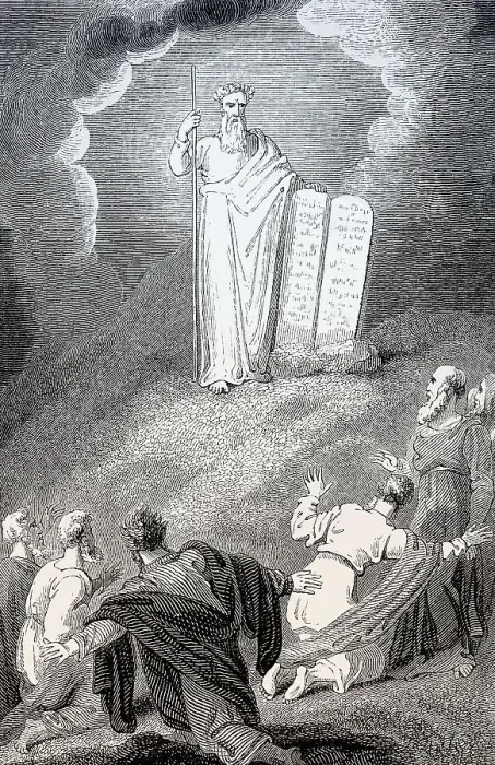 Framed Print : Moses showing the Tables of the Law with the Ten Commandments Framed Print : Moses showing the Tables of the Law with the Ten Commandments