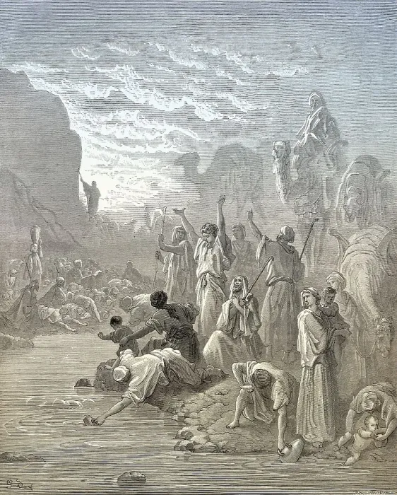 Framed Print : Moses Striking the Rock in Horeb