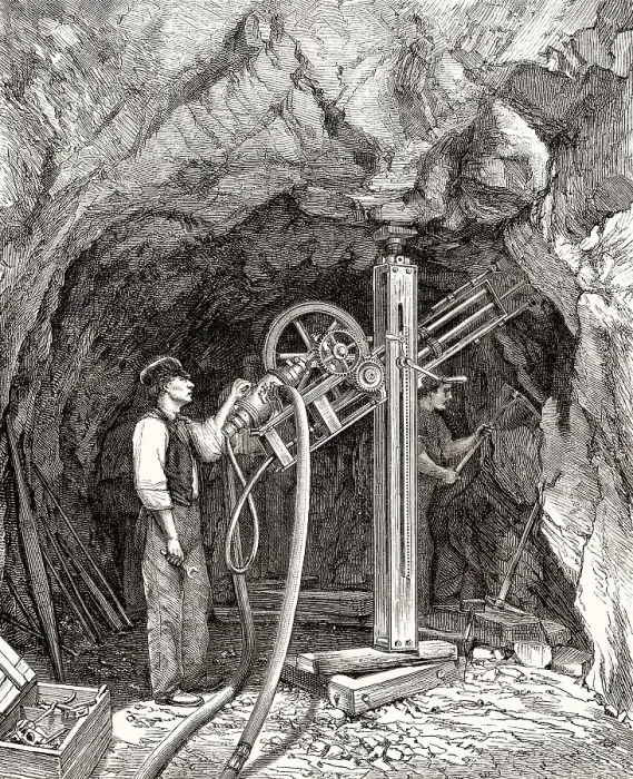 Framed Print : Motorhammerbohrer des Schweizer Ingenieurs Leschot Framed Print : Motorhammerbohrer des Schweizer Ingenieurs Leschot