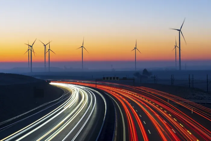 Framed Print : Motorway A8 with wind farm, Baden-Wurttemberg