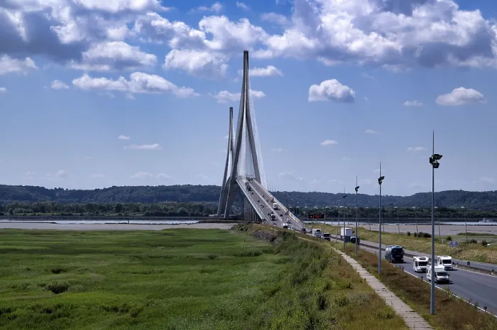 Framed Print : Motorway, Pont de Normandie, Normandy Bridge