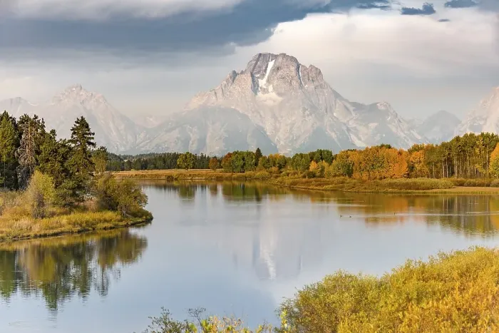 Framed Print : Mount Moran reflected in Snake River Framed Print : Mount Moran reflected in Snake River