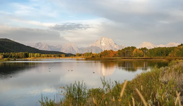 Framed Print : Mount Moran reflected in Snake River