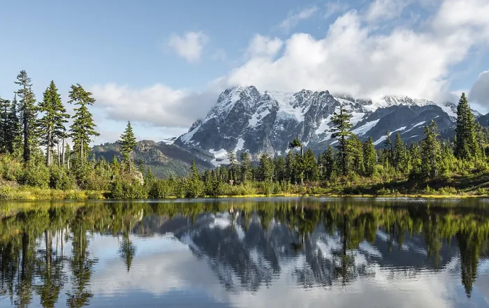 Framed Print : Mount Mt. Shuksan with reflection in Picture Lake
