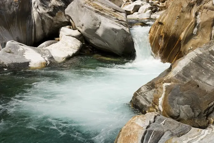 Framed Print : The mountain brook Verzasca near Brione in the Verzasca valley