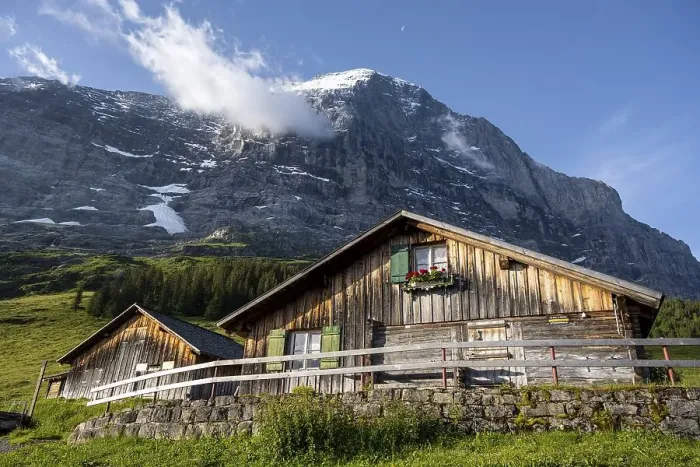 Framed Print : Mountain hut, alpine pasture, Pfingstegg