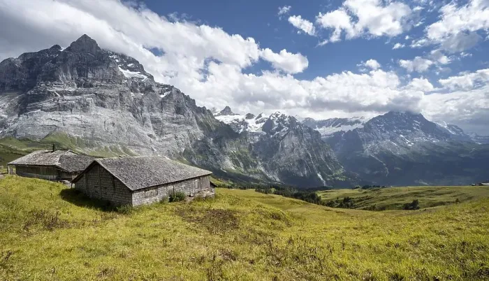 Framed Print : Mountain huts, alpine pasture, Pfingstegg