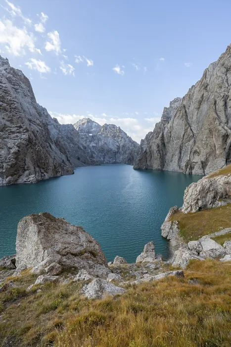 Framed Print : Mountain lake Kol Suu, Sary Beles Mountains