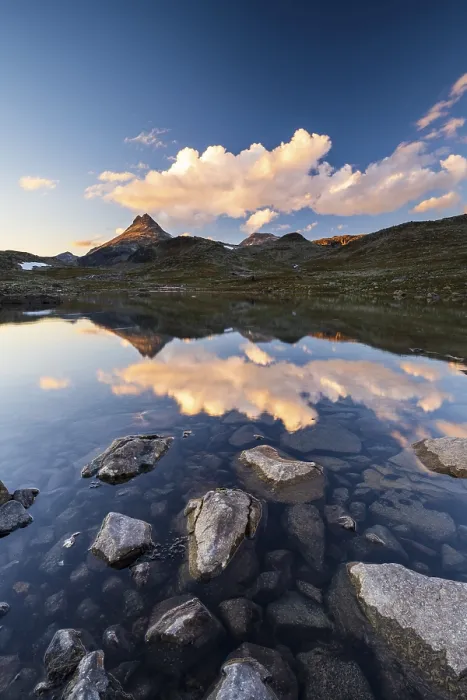 Framed Print : Mountain landscape in Jotunheimen National Park Framed Print : Mountain landscape in Jotunheimen National Park