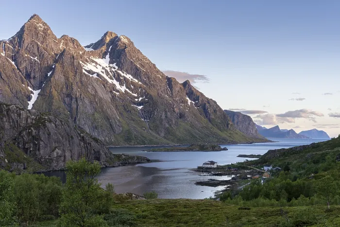 Framed Print : Mountain landscape on the Lofoten Islands