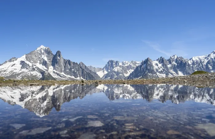 Framed Print : Mountain landscape, reflection in a small mountain lake Framed Print : Mountain landscape, reflection in a small mountain lake