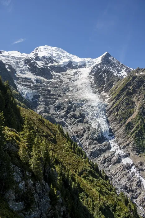 Framed Print : Mountain landscape, view of glacier Glacier de Taconnaz