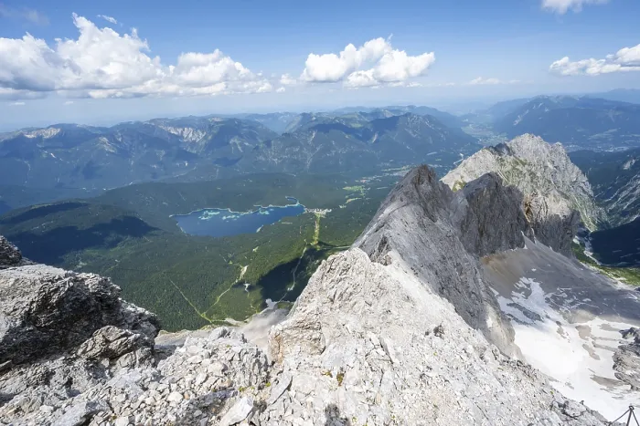 Framed Print : Mountain landscape, view from the summit of the Zugspitze