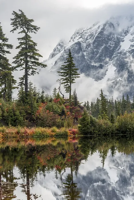 Framed Print : Mountain Mt. Shuksan with reflection in Picture Lake Framed Print : Mountain Mt. Shuksan with reflection in Picture Lake