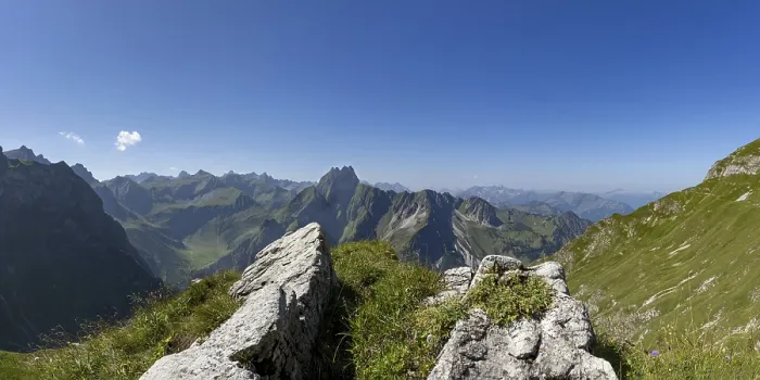 Framed Print : Mountain panorama from Laufbacher-Eckweg to Hofats
