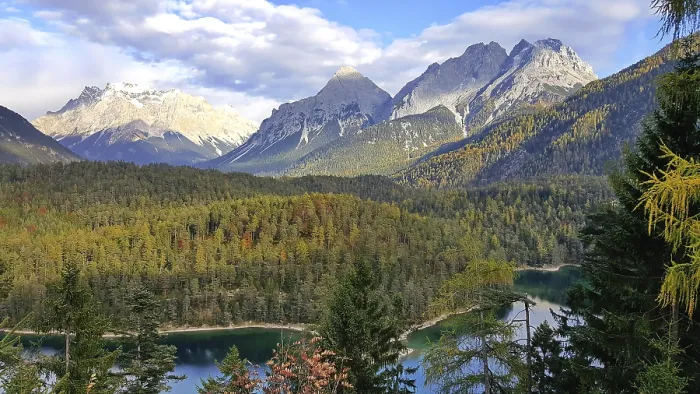 Framed Print : Mountain panorama with view of Blindsee and Zugspitze