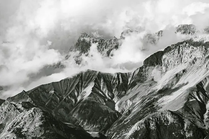 Framed Print : Mountain peaks Hoher Kamm and Kleiner Wanner of the Wetterstein Mountains