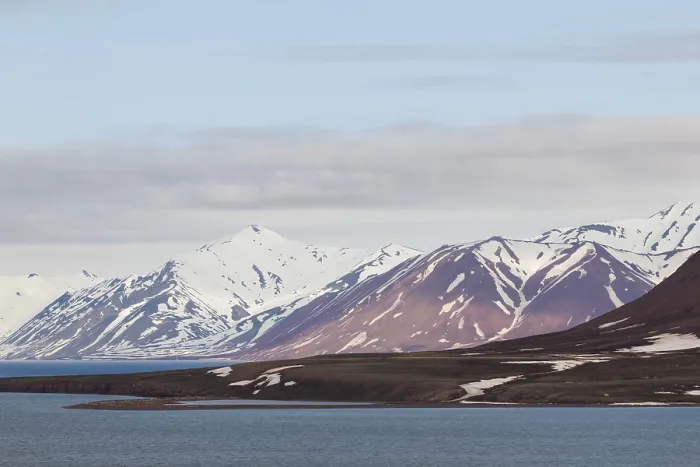 Framed Print : Mountain range, sea, Jotunkjeldene