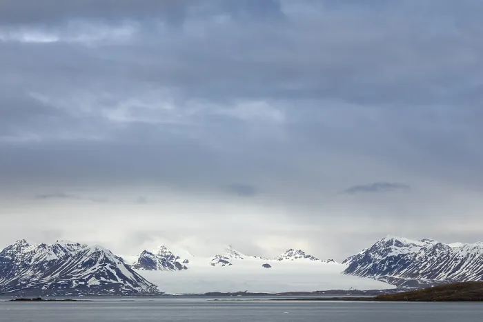 Framed Print : Mountain range, snow, sea, Bamsebu Framed Print : Mountain range, snow, sea, Bamsebu