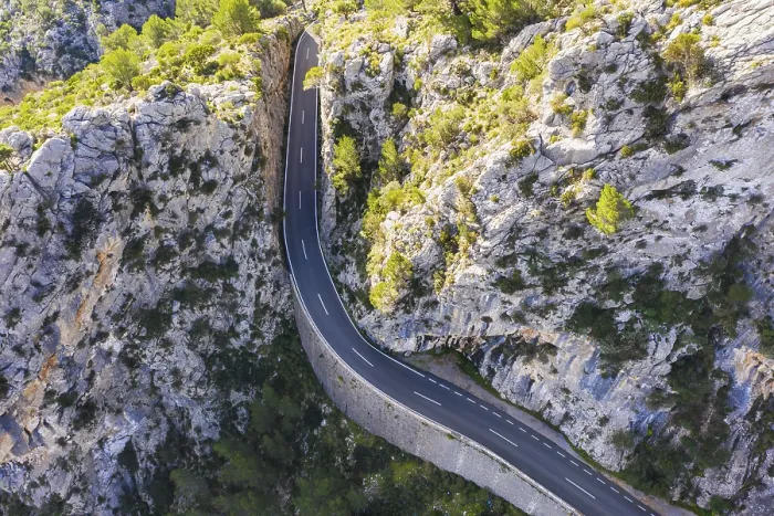 Framed Print : Mountain road Ma-2130 at the Coll de Sa Bataia in the Serra de Tramuntana Framed Print : Mountain road Ma-2130 at the Coll de Sa Bataia in the Serra de Tramuntana