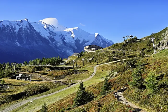 Framed Print : Mountain station of the La Flegere cable car